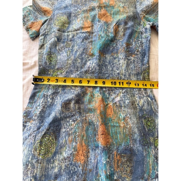 Vintage 90s Blue Cotton Watercolor
Sheath Dress size small - Picture 3 of 5